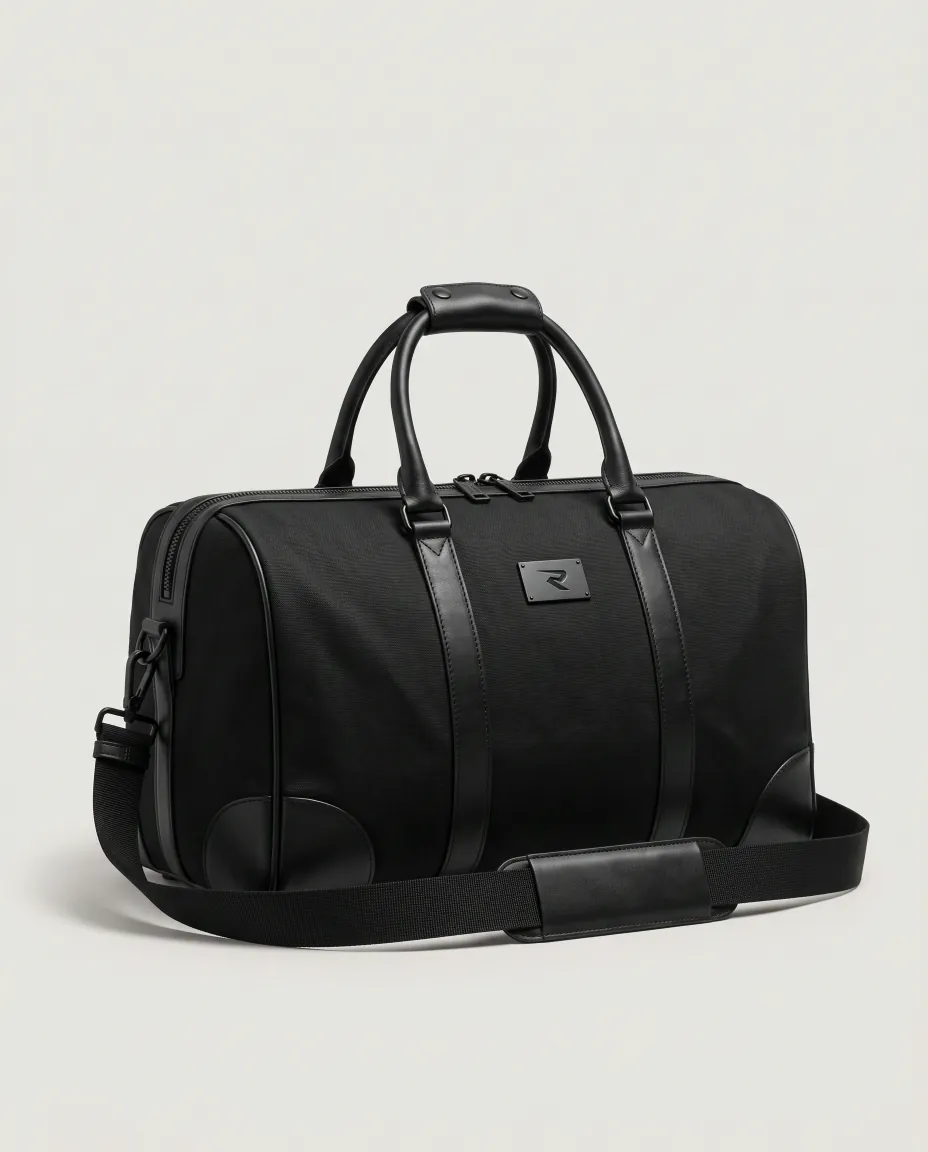 R Duffle Bag, black, front view